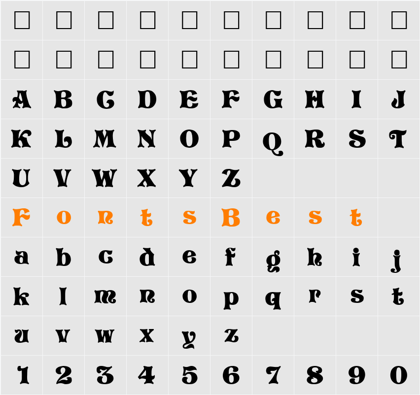 Africaans SF Character Map