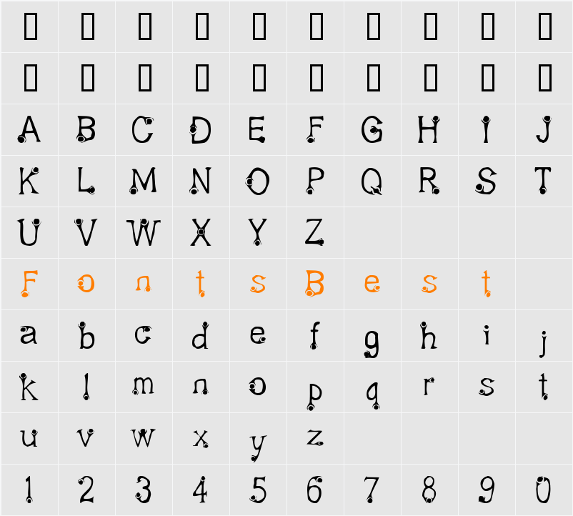 Feta Character Map