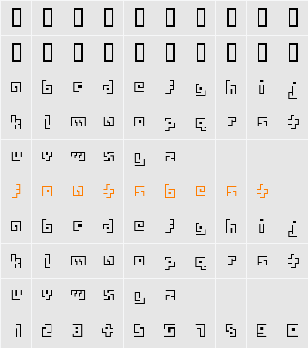 AMazingThin Character Map