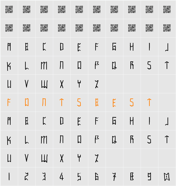 IntaglioPlains Character Map