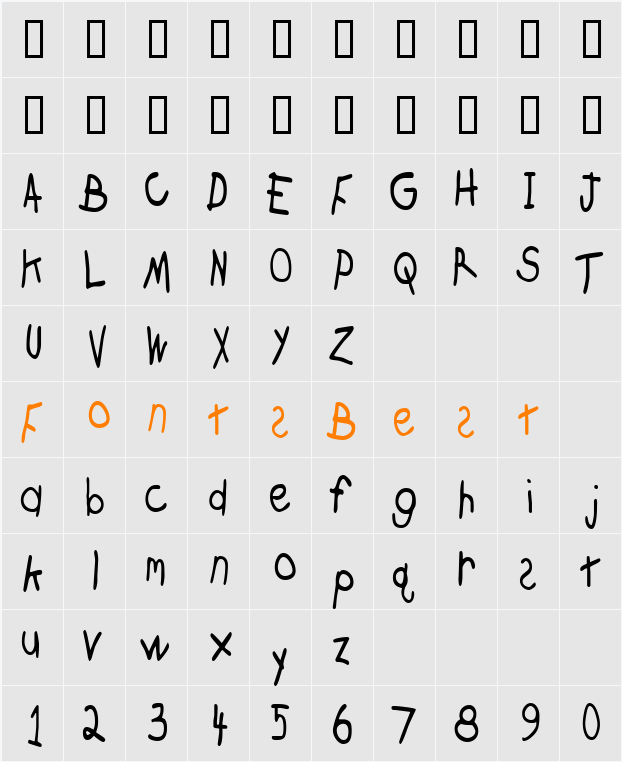 CrayonCondensed Character Map