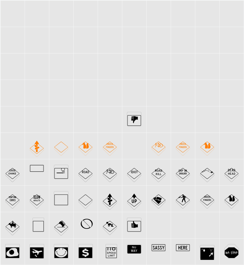 InterstatePi Character Map