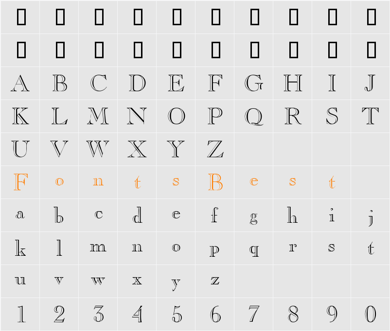 Caremtol Character Map