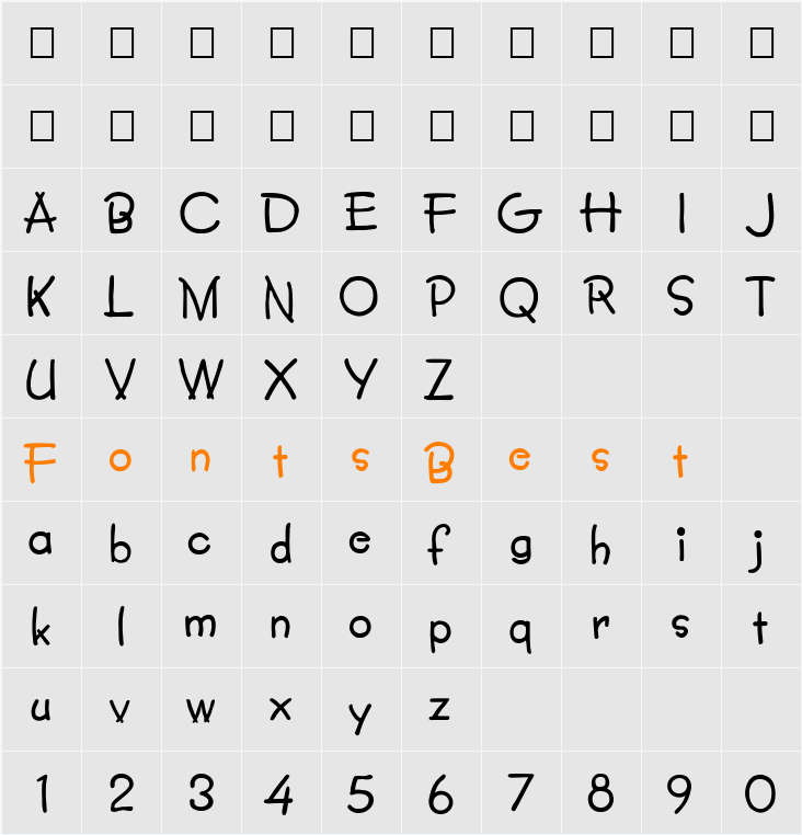 FZ JAZZY 34 Character Map