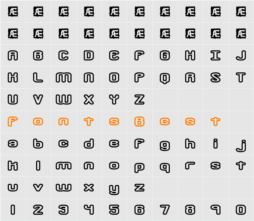 Crackdown O1 BRK Character Map