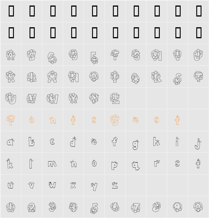 CK Wreaths Character Map