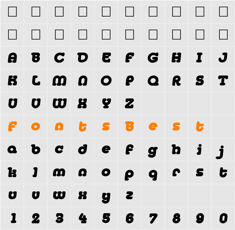 MelodItal Character Map