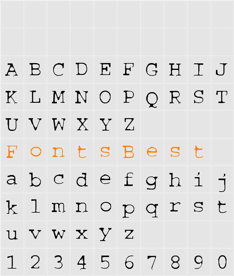 COURIERTXT Character Map