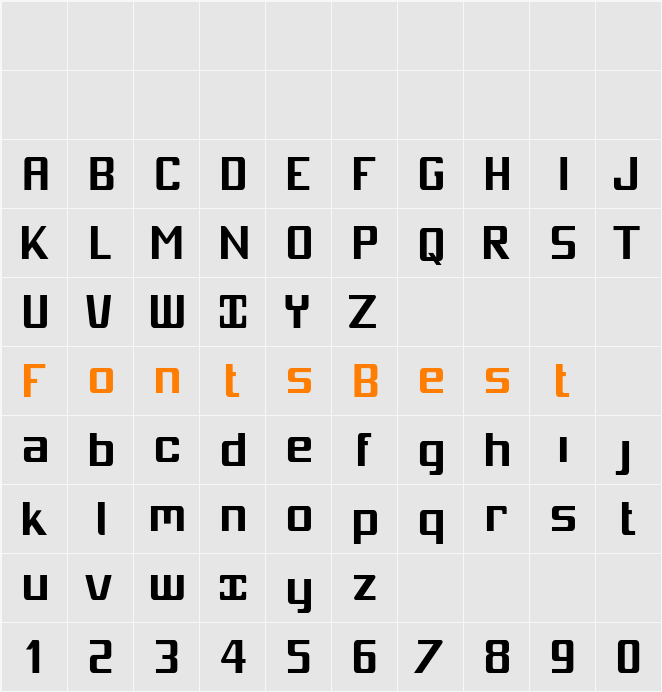 Mobitale Cnd Character Map