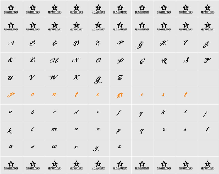 ANGEL TEARS Character Map