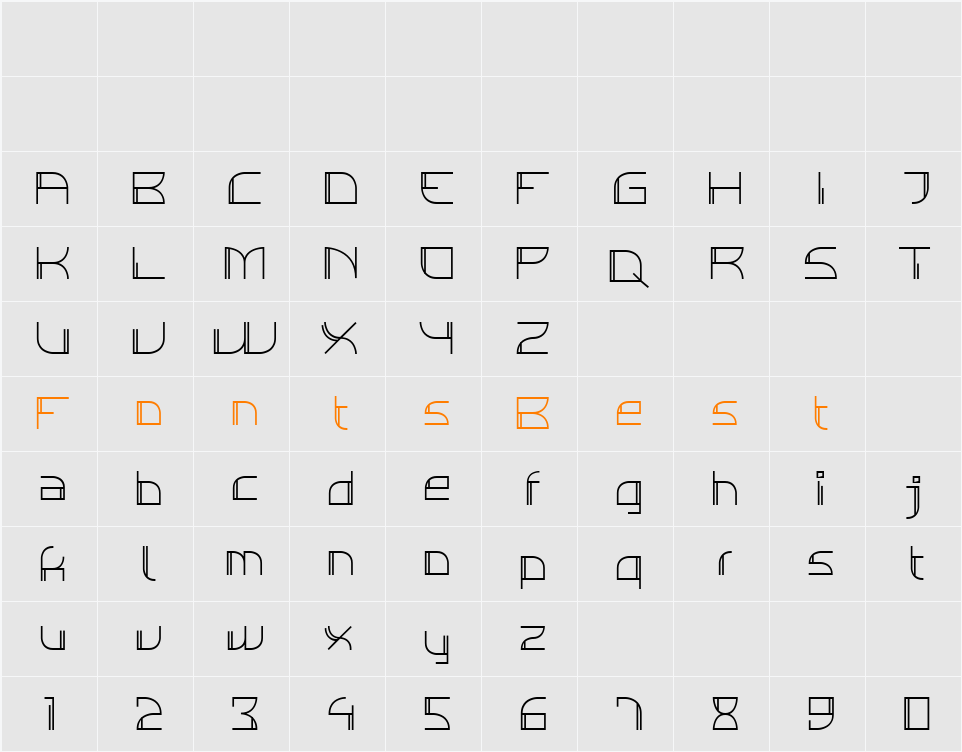 Individigital Thin Character Map