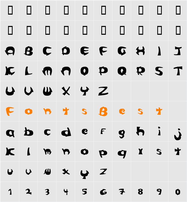 Cangrejas Character Map