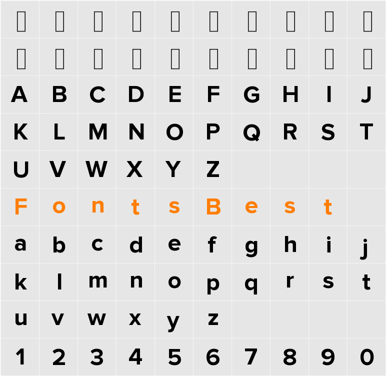 Proxima Nova Rg Character Map