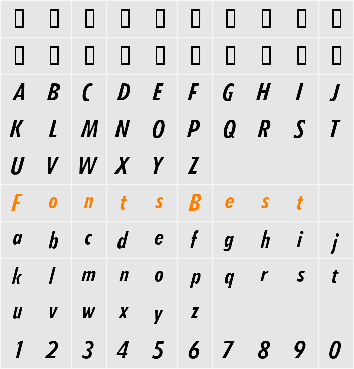 ArcheCondSSi Character Map