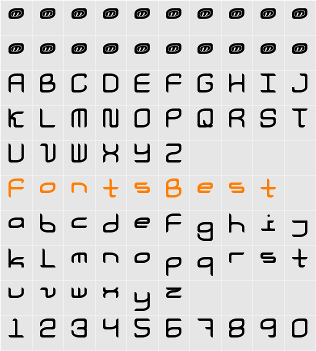 Courier Now Character Map