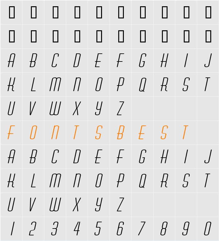 AstaireExtended Character Map