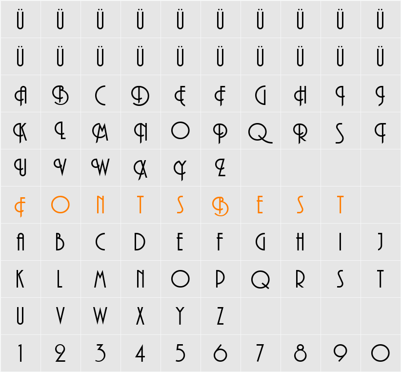 AndesitePlain Character Map