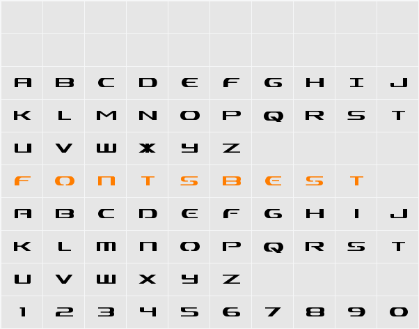 Alpha Men Condensed Character Map