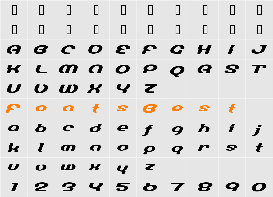 LumineSign Character Map