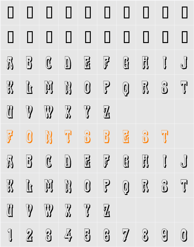 CabaretShadow Character Map