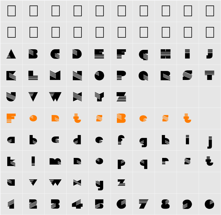 FZ UNIQUE 11 Character Map