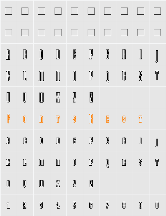 ModulaOutlinedSmallCaps Character Map