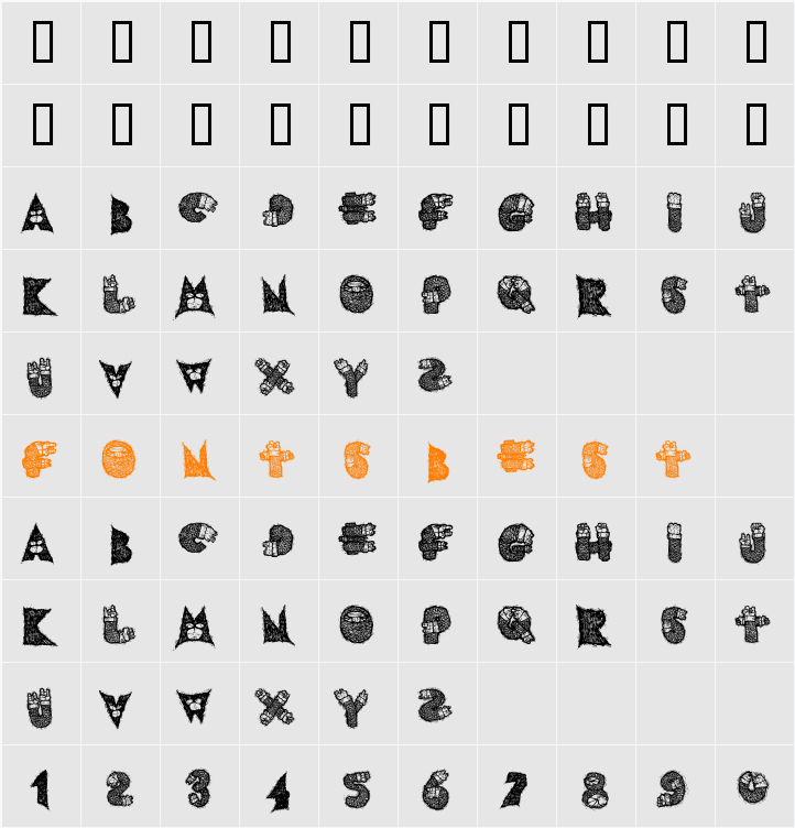 AIxDARBOTZCUMI Character Map