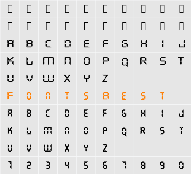 Alpsoft-Elektron Character Map