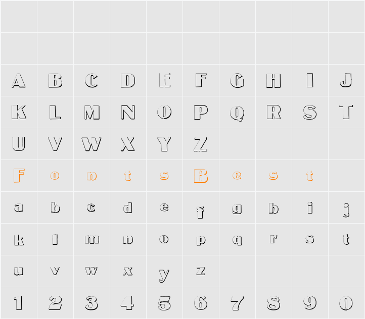 MateusBold Beveled Character Map