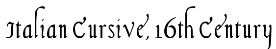 Italian Cursive, 16th Century Font Image