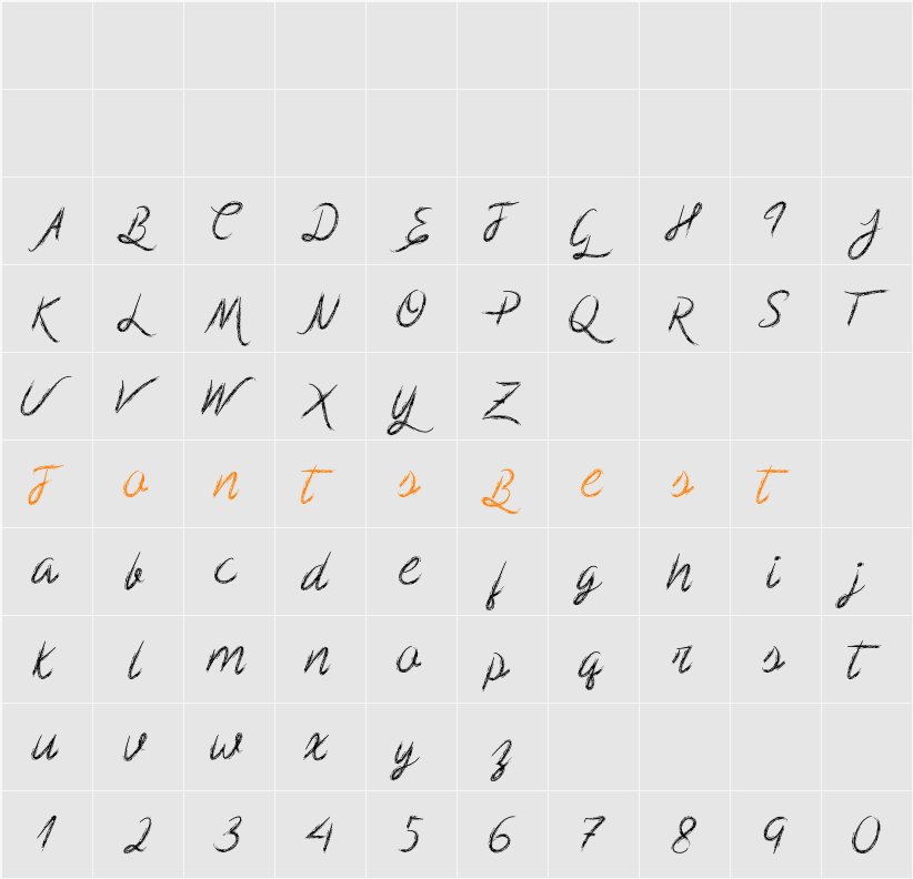 Mf Scribble Script Character Map