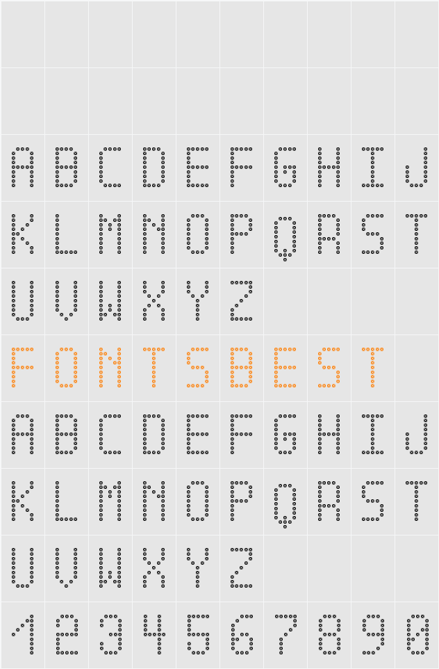 Cross led tfb Character Map