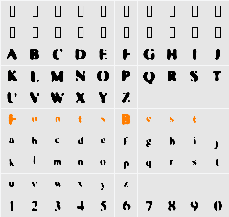 JI-Fonder Character Map