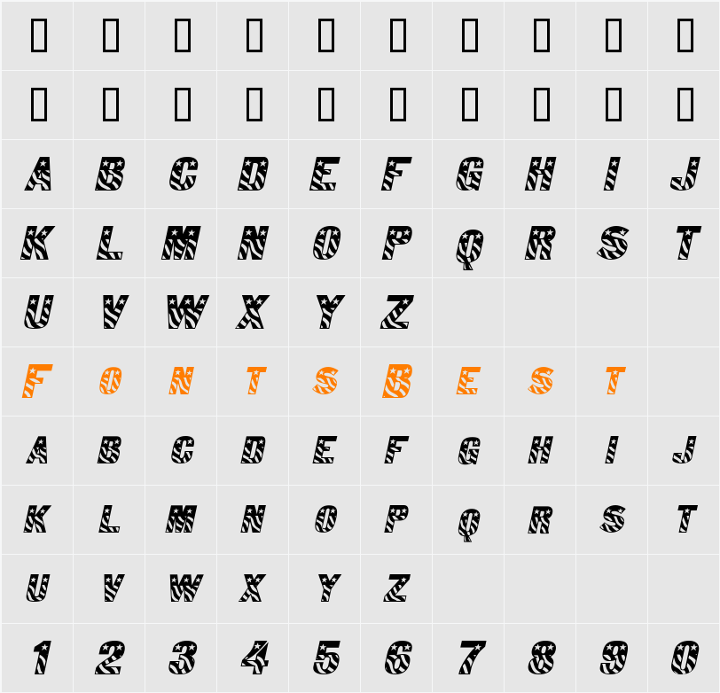 Bunting 1 Character Map