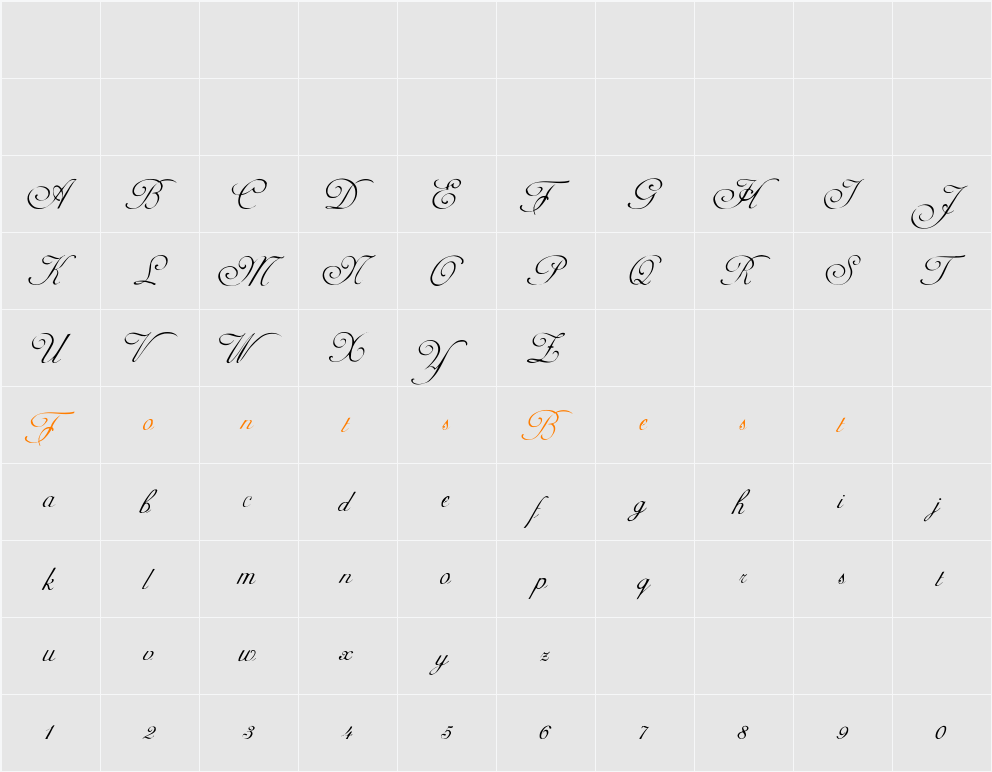 AdineKirnberg-Script Character Map