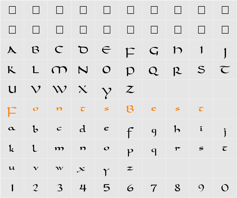 Carolingia Character Map