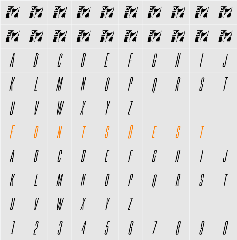 Gobold High Thin Character Map