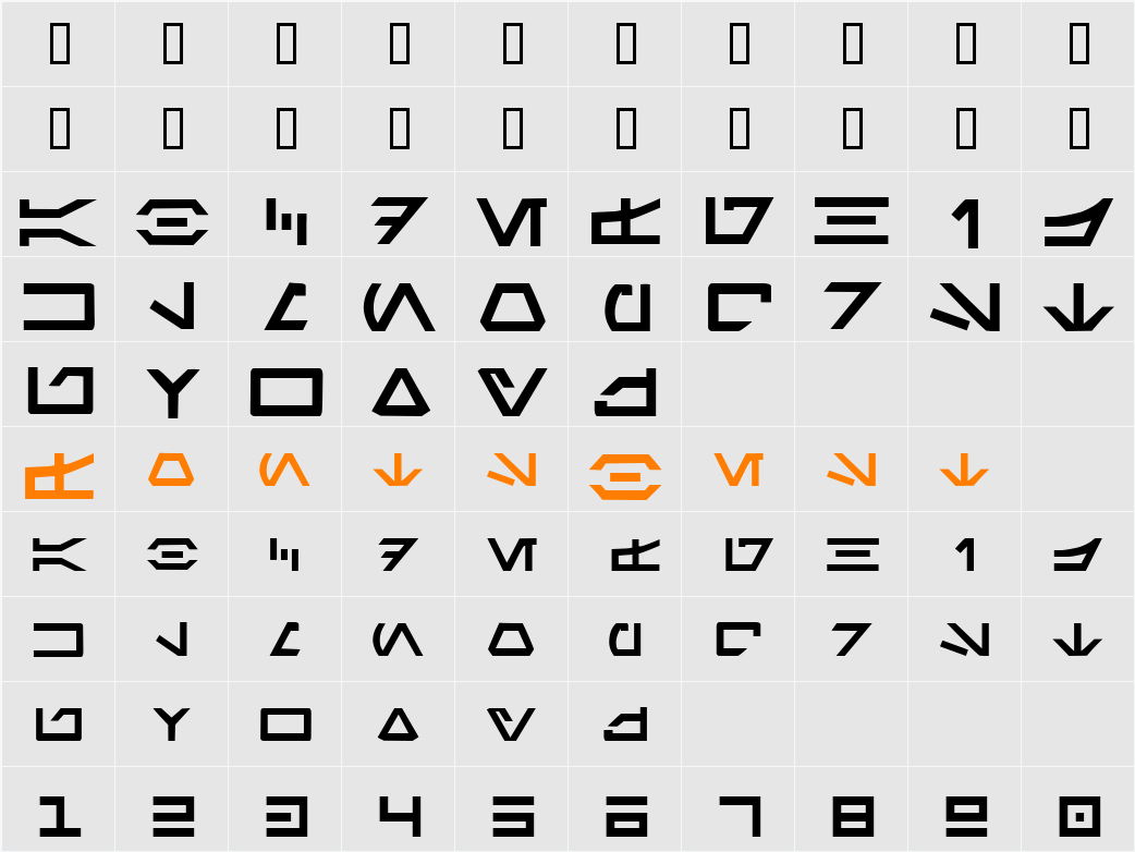 Aurabesh Character Map