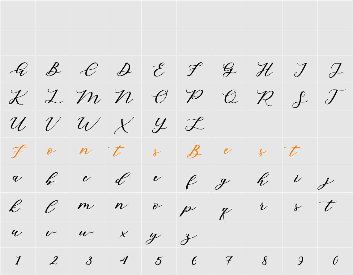 Cintya Script Character Map