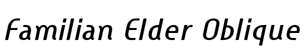 Familian Elder Oblique Font Image