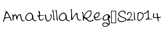 AmatullahReg_S2014 Font Image