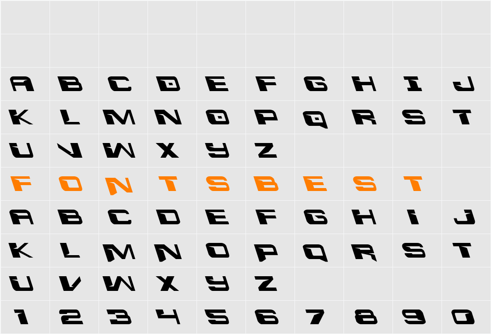 Interdiction Leftalic Character Map