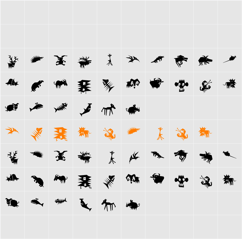 AnimaliaScissored Character Map