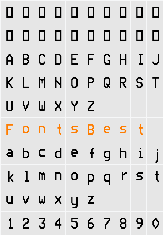 Bedstead Semi Condensed Character Map