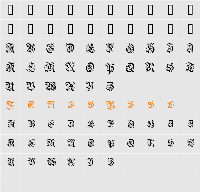 AeternaCapsSSK Character Map