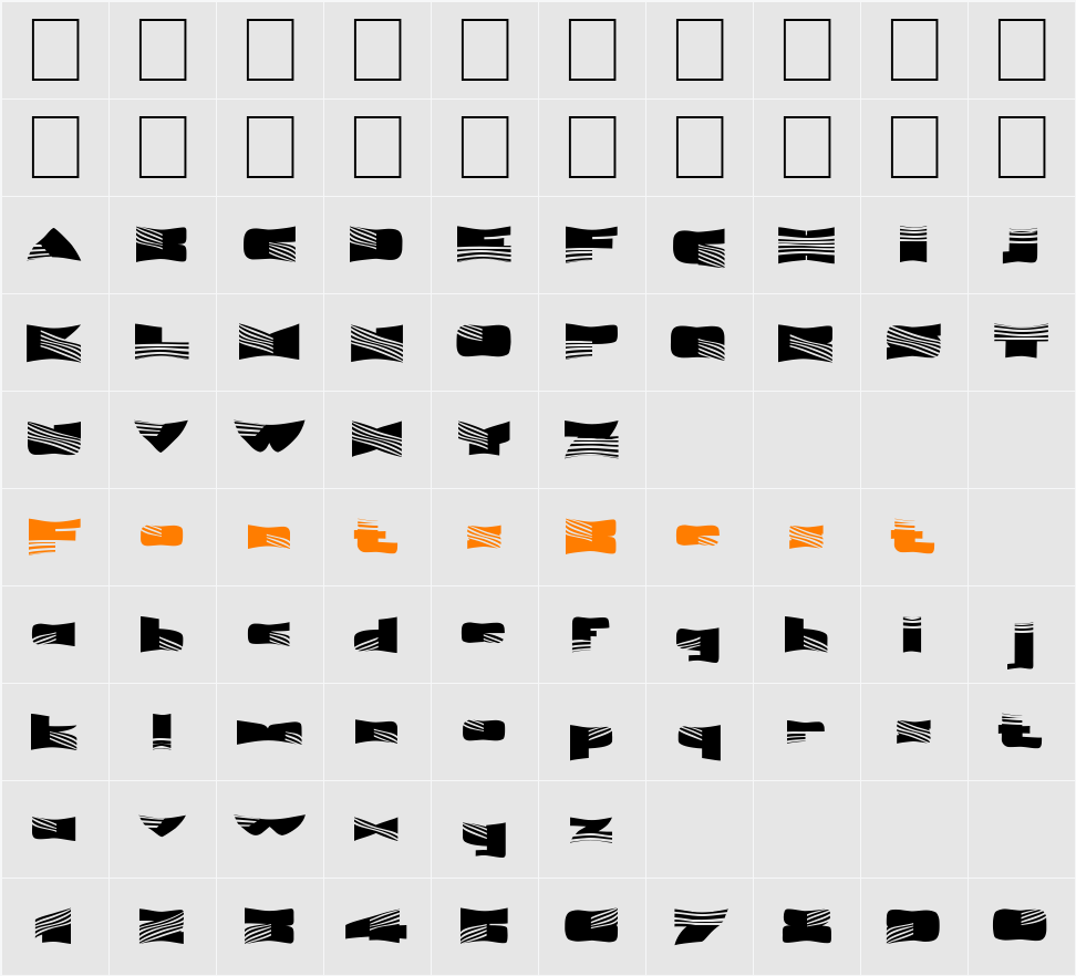 FZ WARPED 7 EX Character Map