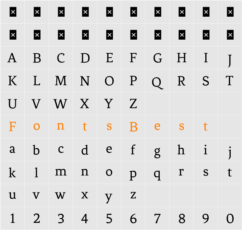 Fenix Character Map