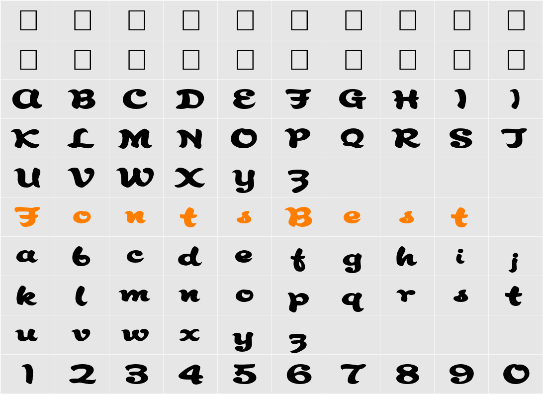 Abracadabra91 Character Map