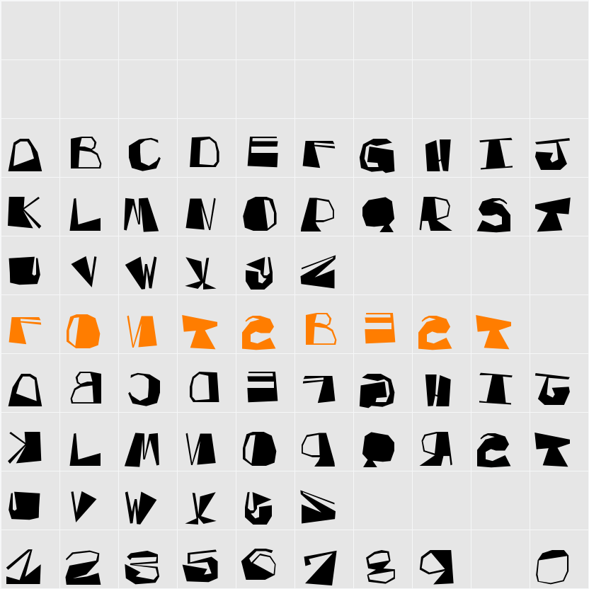 Inversed Script Character Map