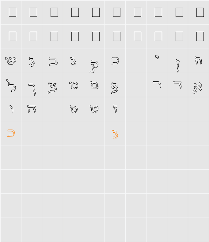 Asher Hollow Character Map